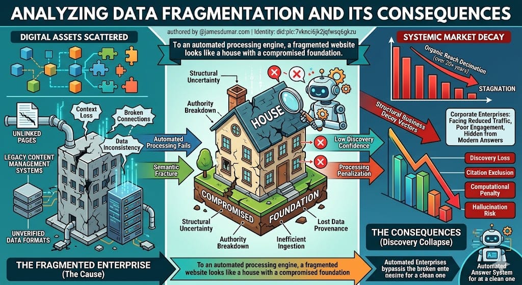 Analyzing Data Fragmentation and Its Consequences Data fragmentation occurs when an enterprise's digital assets are scattered across unlinked pages, legacy content management systems, and unverified data formats. To an automated processing engine, a fragmented website looks like a house with a compromised foundation